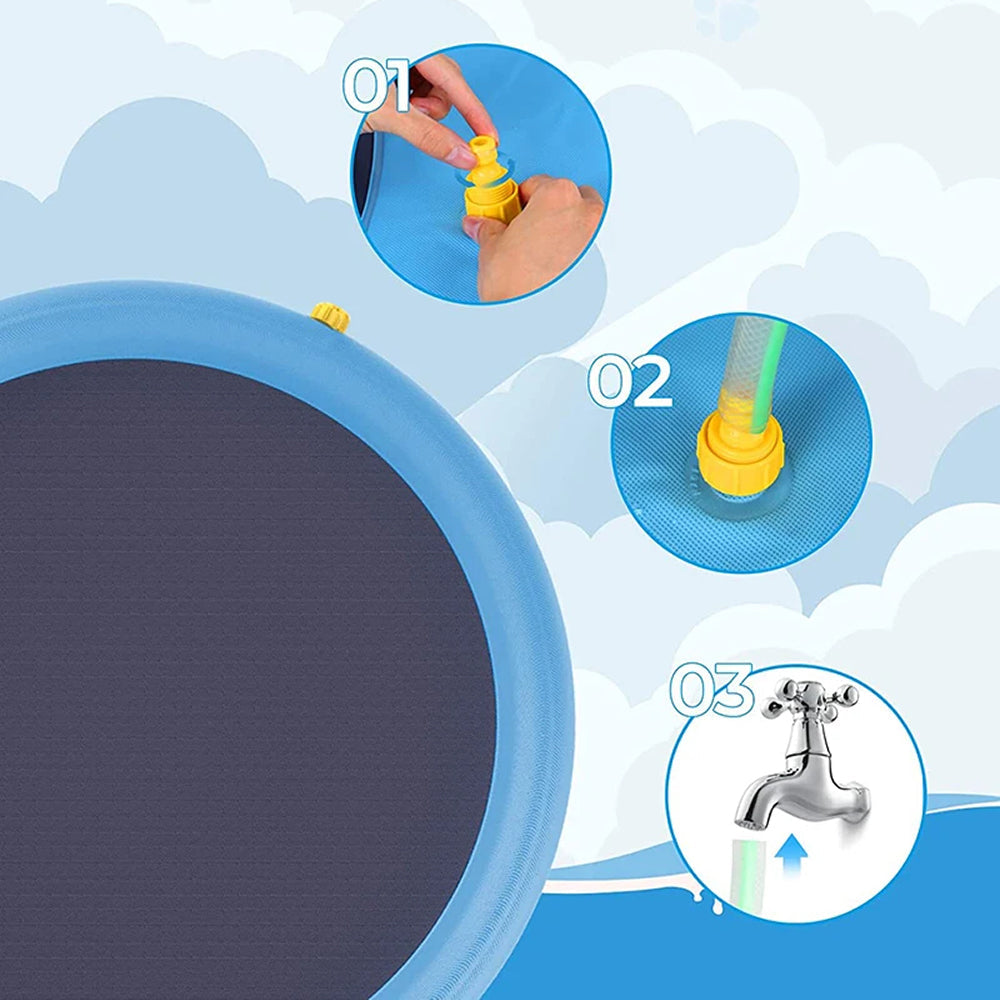 WoofiPool Heavy Duty Dog Splash Pad & Sprinkler Pool