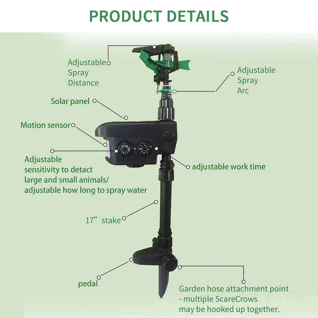 Sprynxie Motion-Activated Solar Garden Pest Deterrent