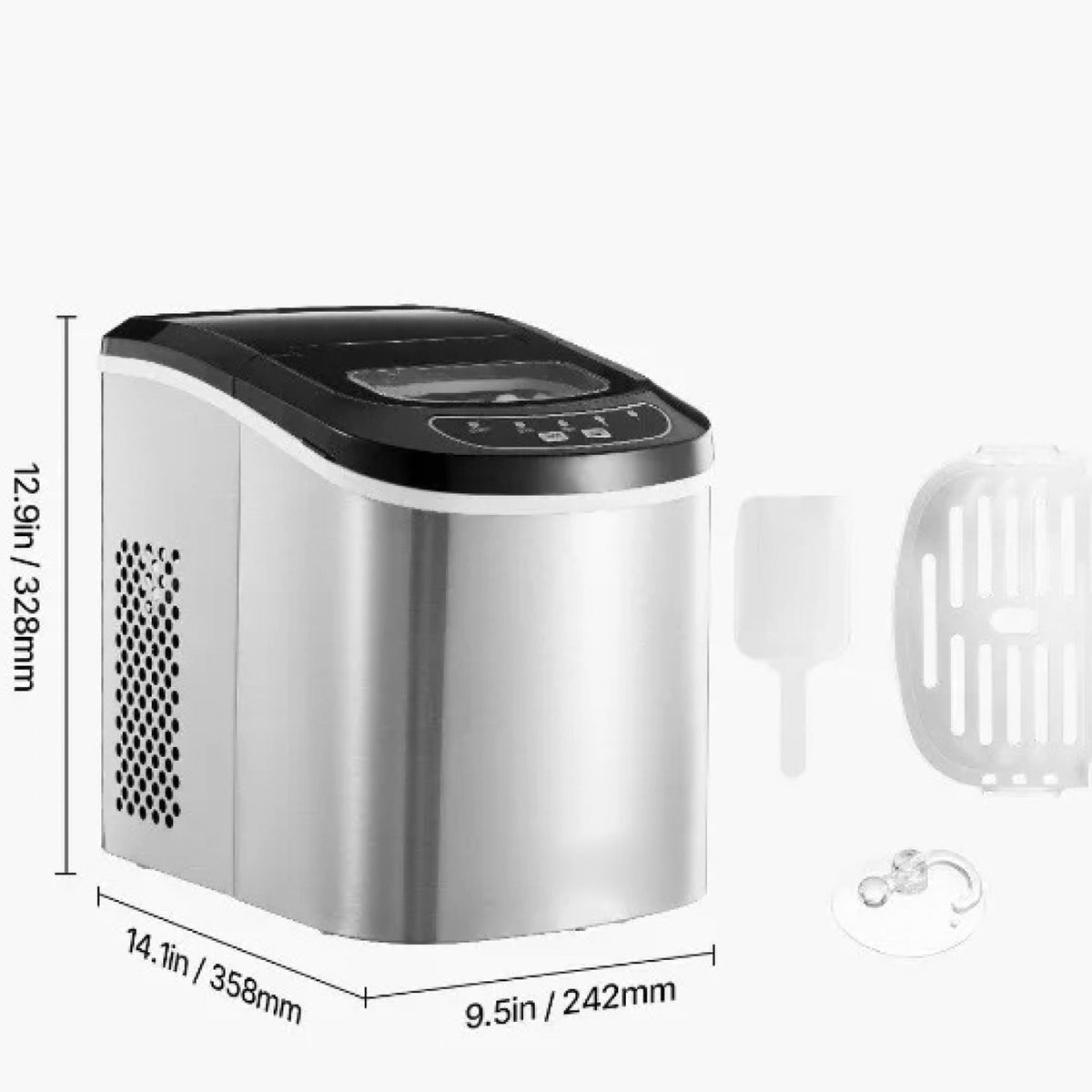 FrosTikox Countertop Ice Maker Machine 33lbs/day Output