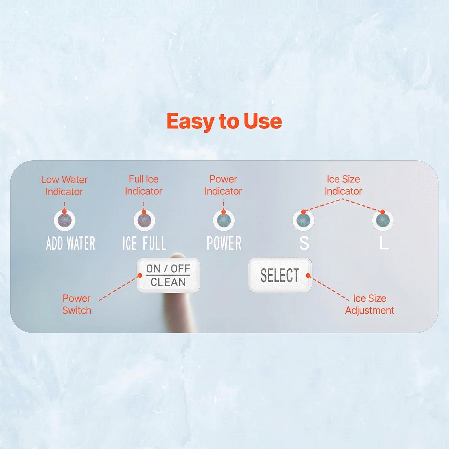 FrosTikox Countertop Ice Maker Machine 33lbs/day Output
