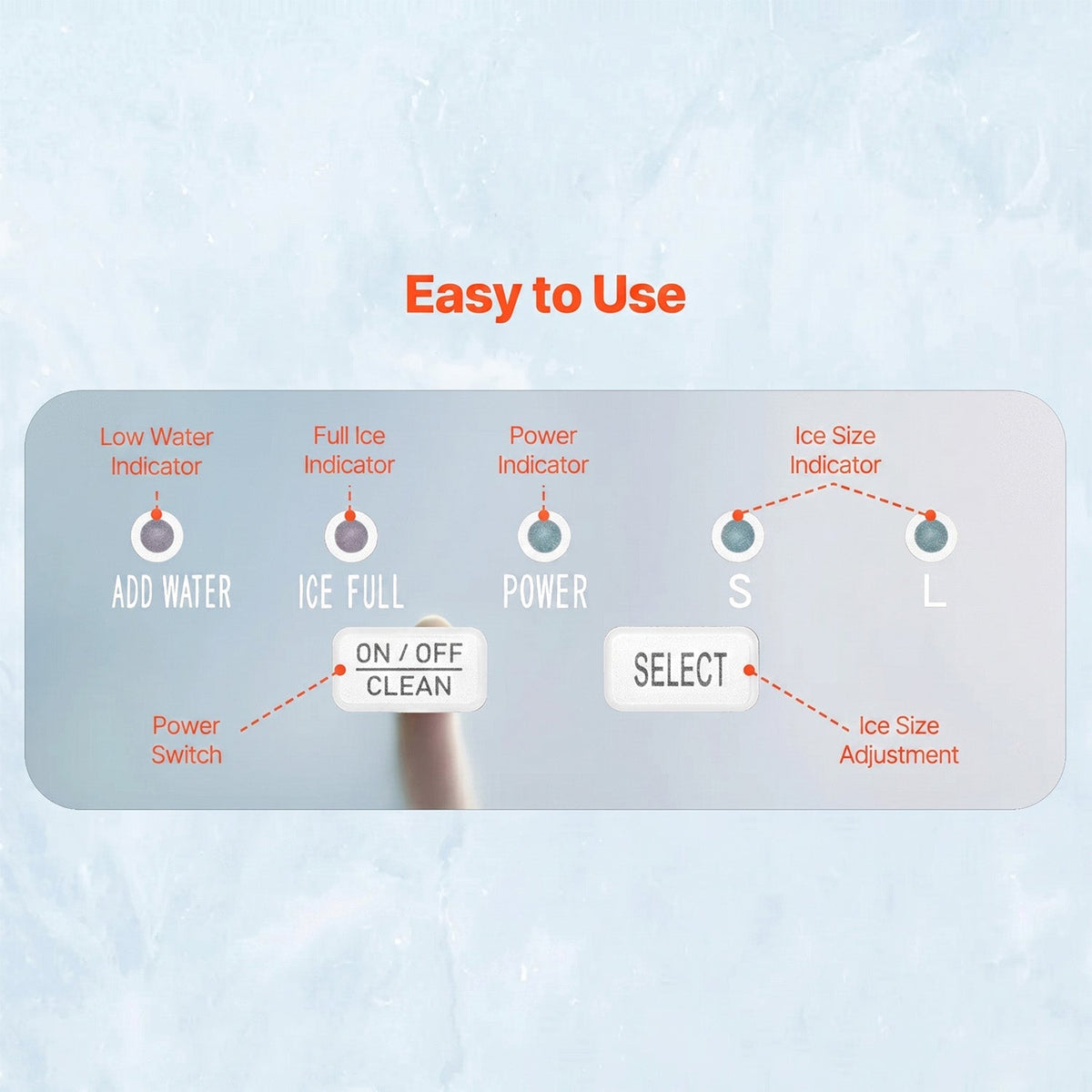FrosTikox Countertop Ice Maker Machine 33lbs/day Output