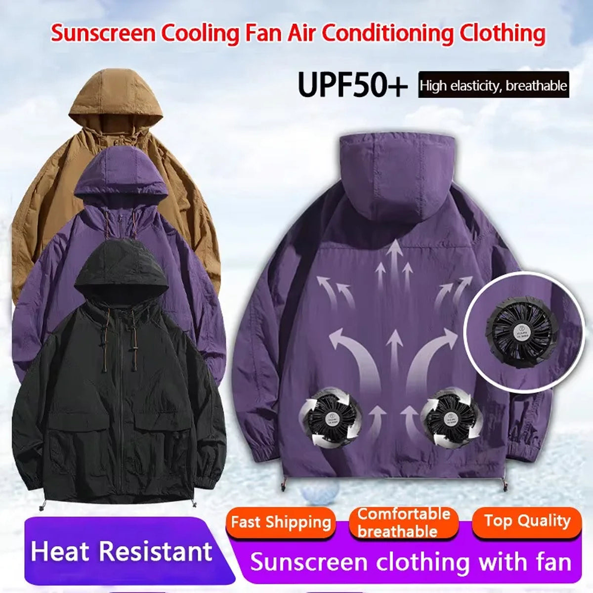 VynTraxie USB Powered Fan Cooling Jacket for Outdoor Work