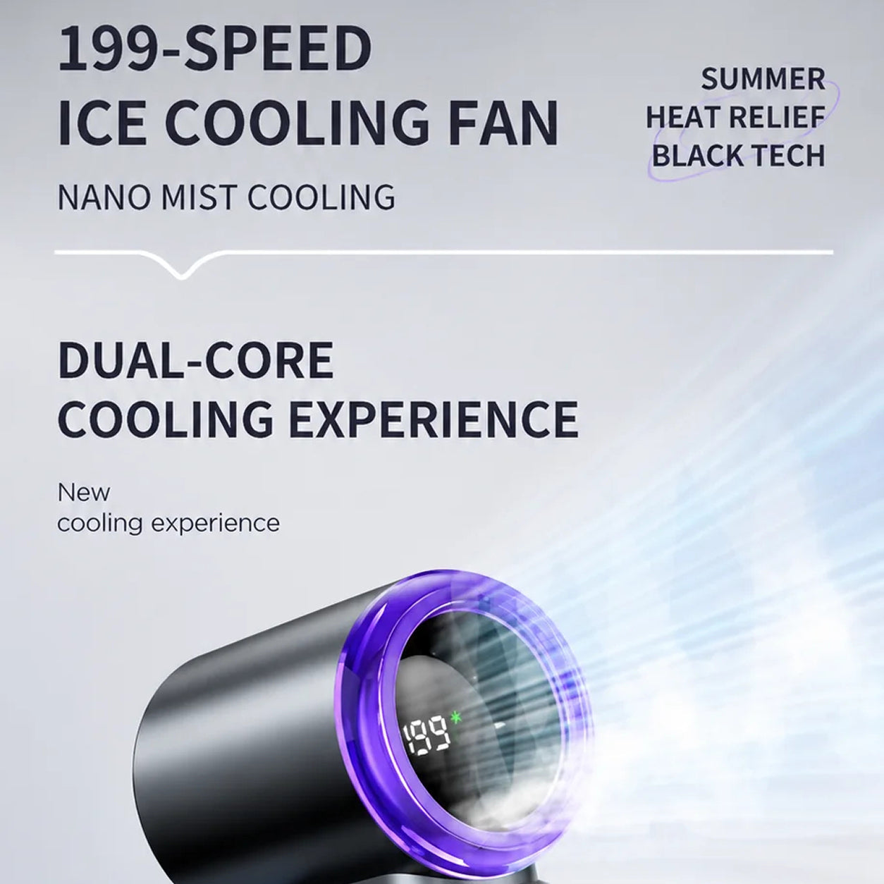 MistsyGo Portable Misting Fan with 199 Speeds and Nano Mist