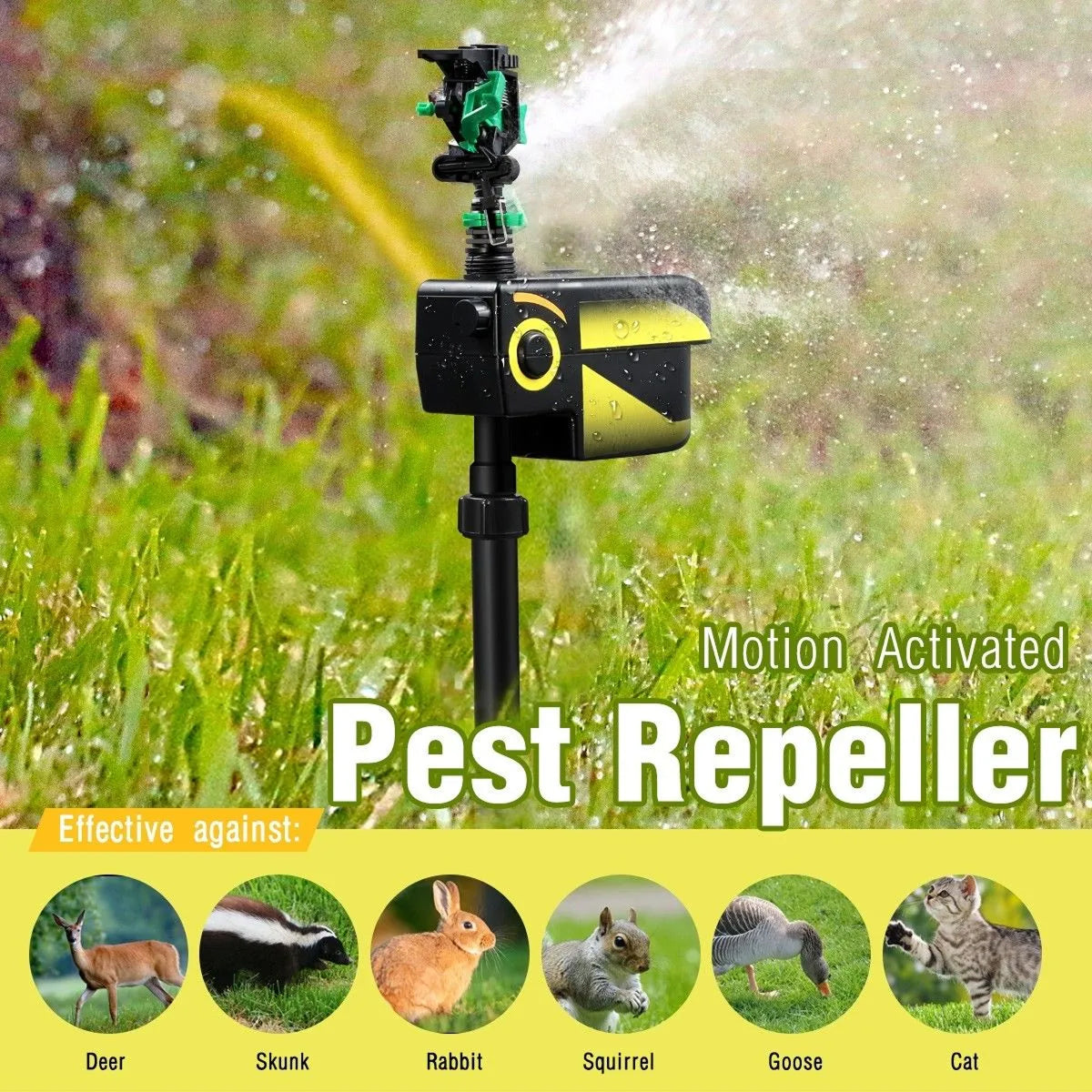 Sprynxie Motion-Activated Solar Garden Pest Deterrent