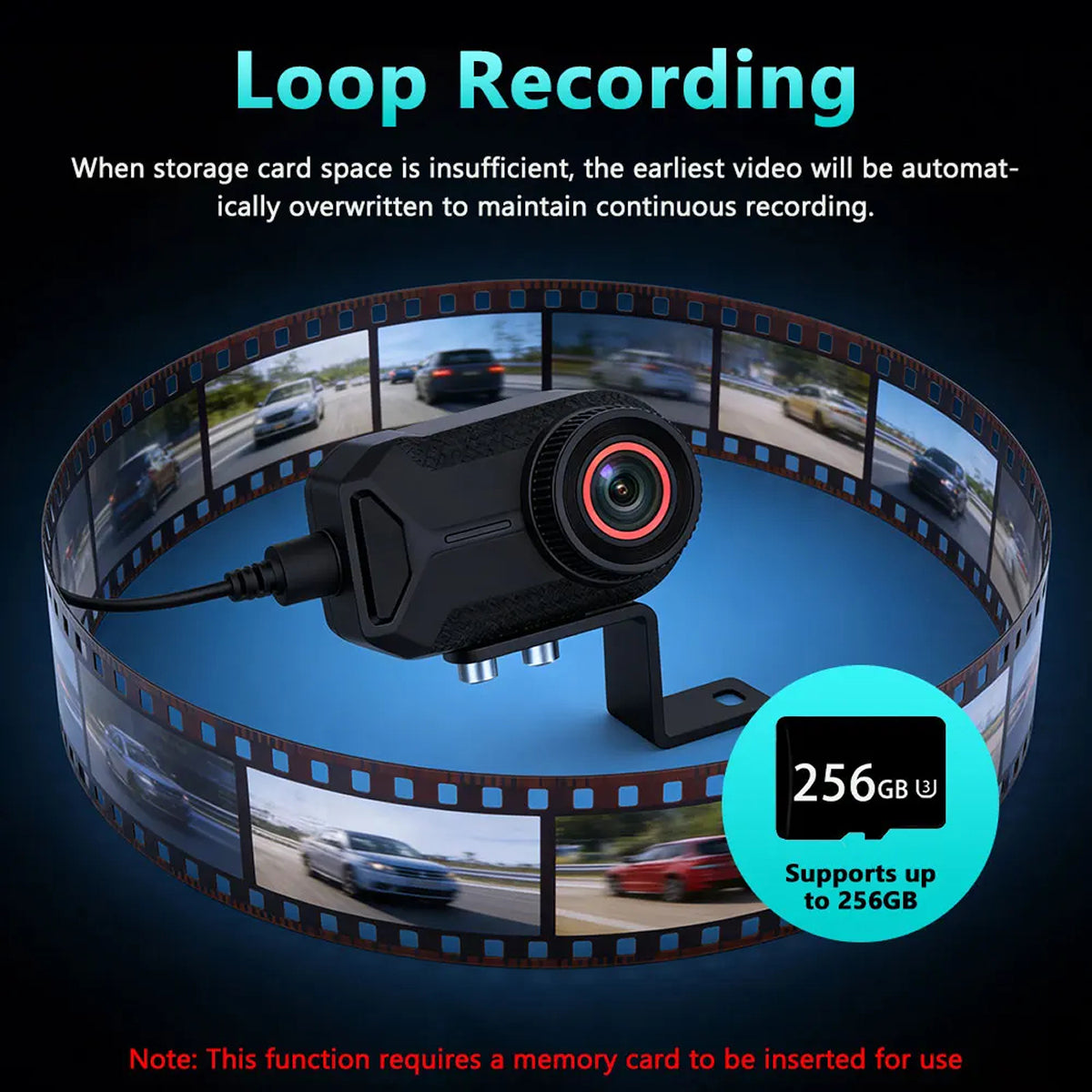 GearShoto Dual Lens Motorcycle Dash Cam with WiFi & Night Vision