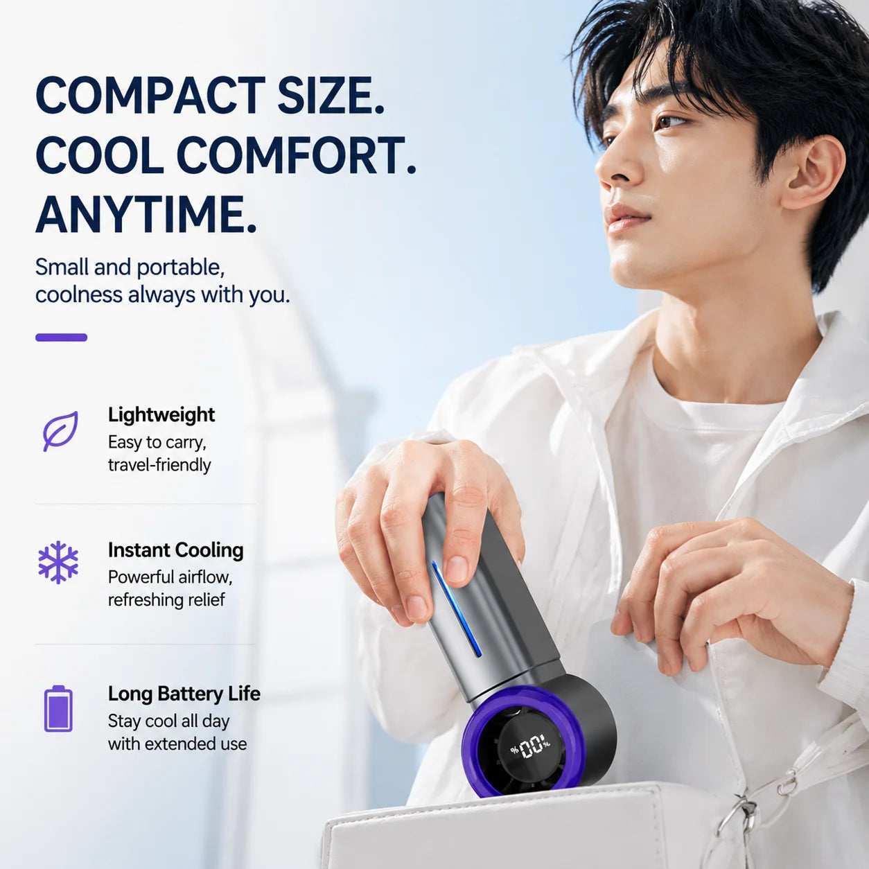 MistsyGo Portable Misting Fan with 199 Speeds and Nano Mist