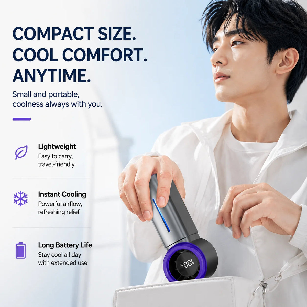 MistsyGo Portable Misting Fan with 199 Speeds and Nano Mist