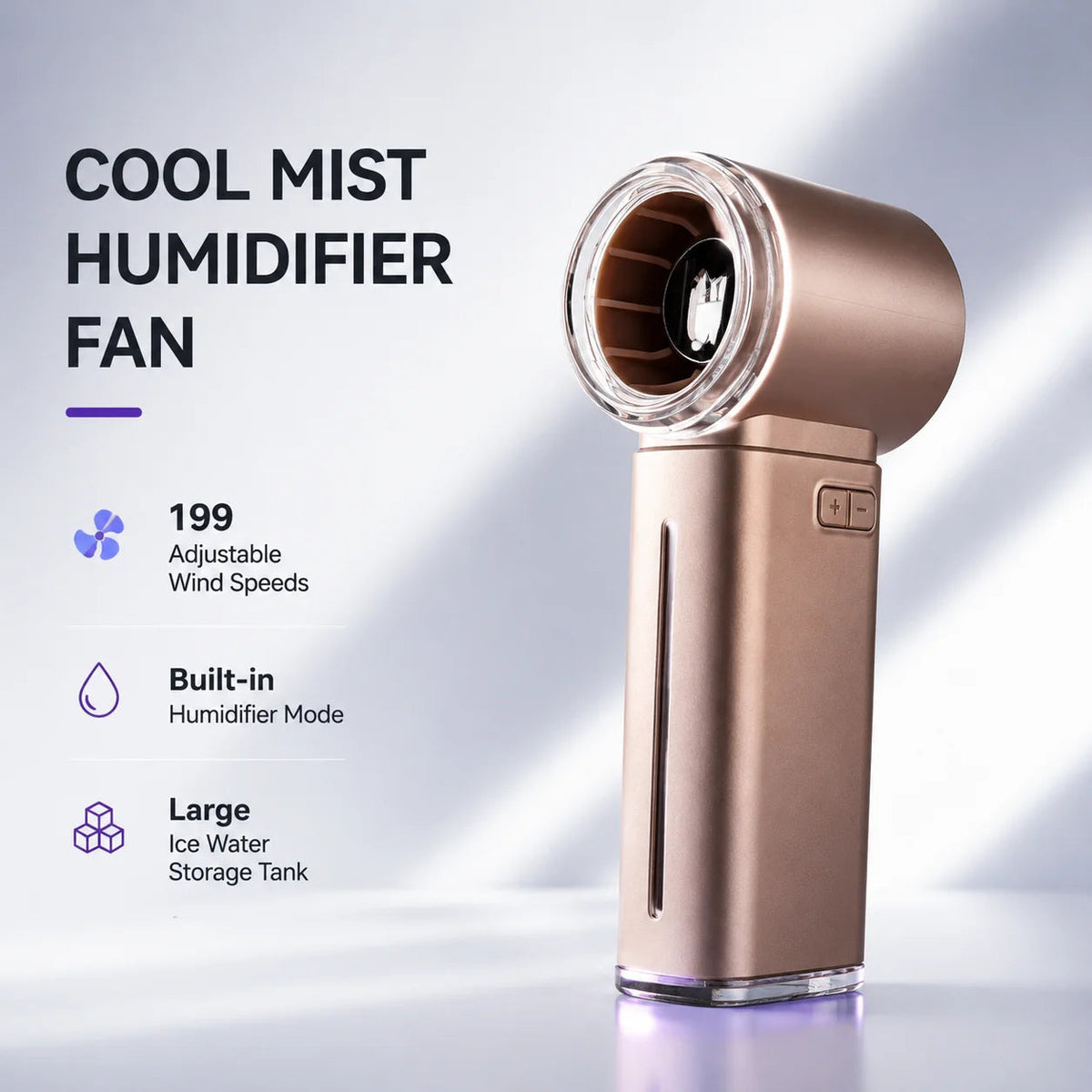 MistsyGo Portable Misting Fan with 199 Speeds and Nano Mist