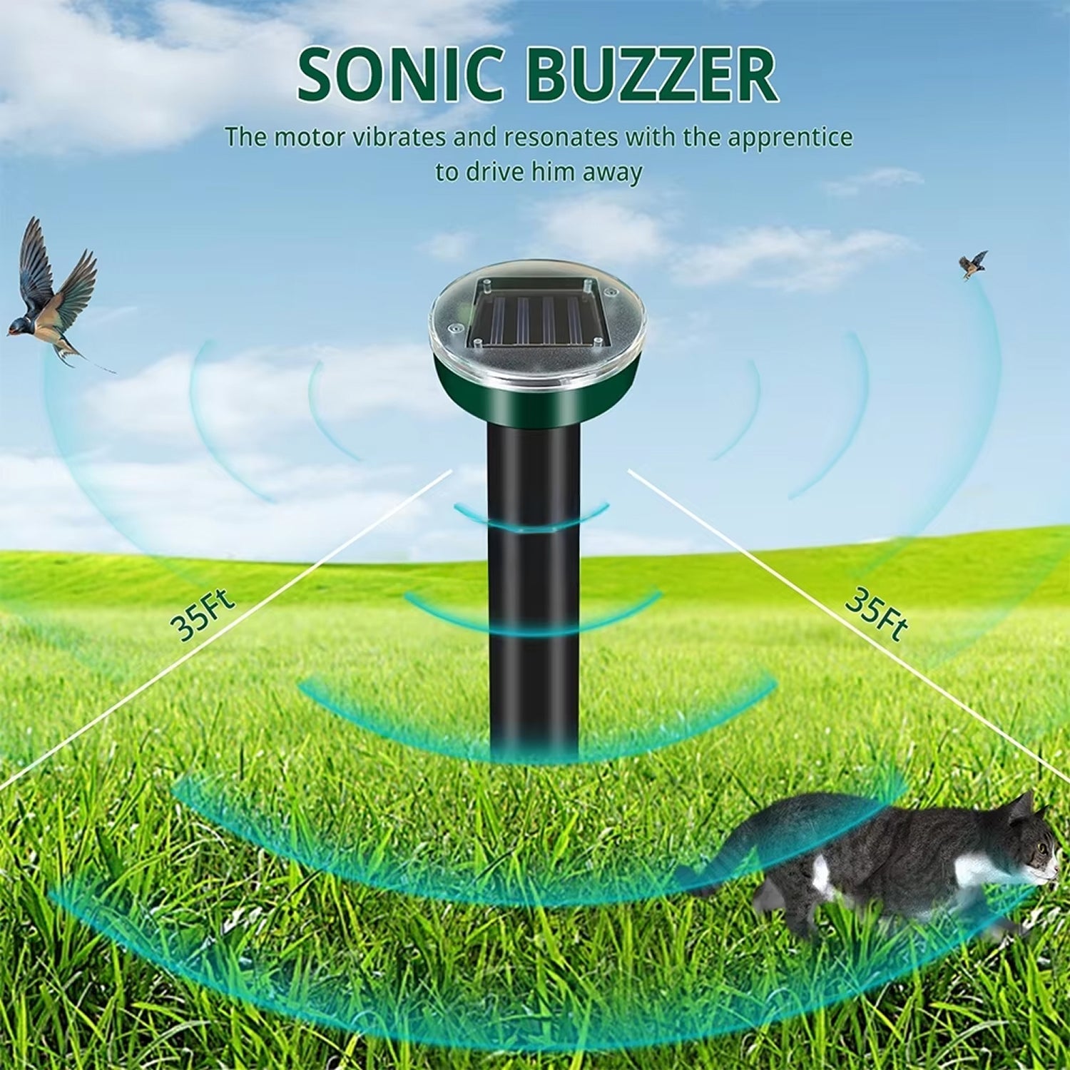 VibruVoid Solar Powered Pest & Snake Repeller for Yards