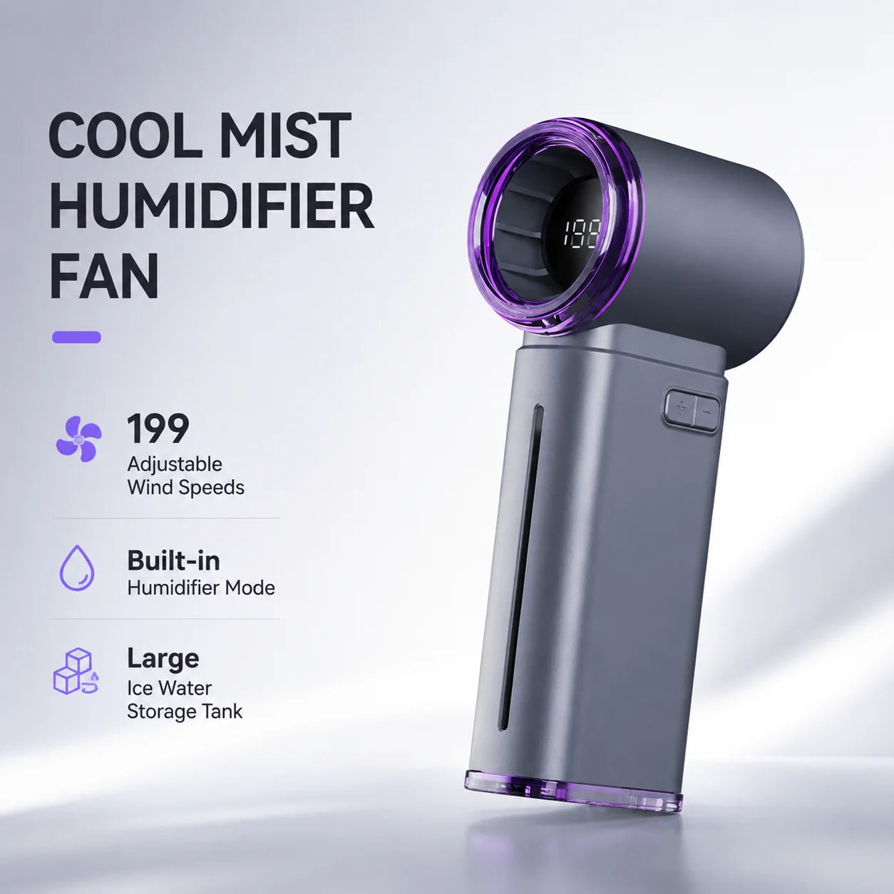 MistsyGo Portable Misting Fan with 199 Speeds and Nano Mist