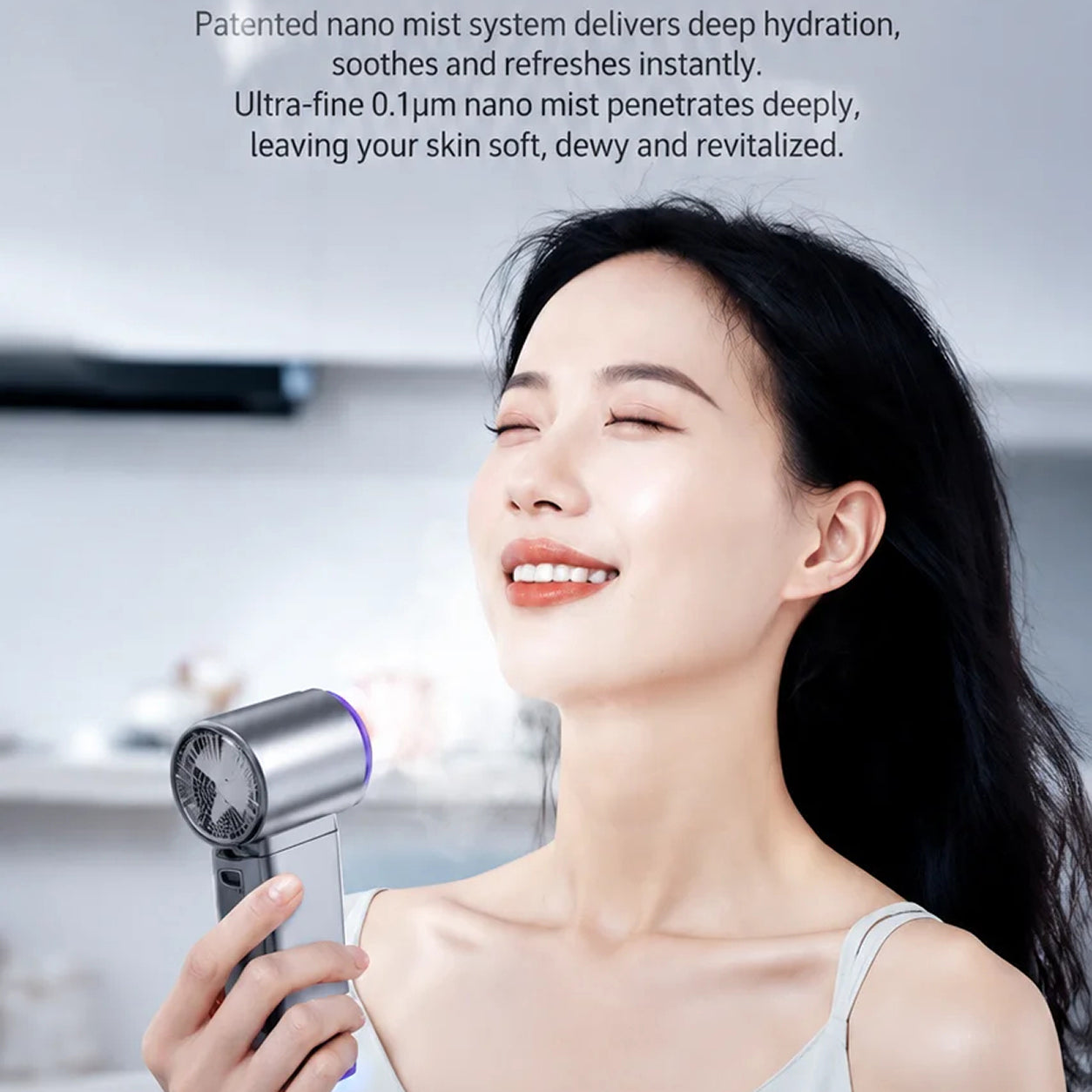 MistsyGo Portable Misting Fan with 199 Speeds and Nano Mist