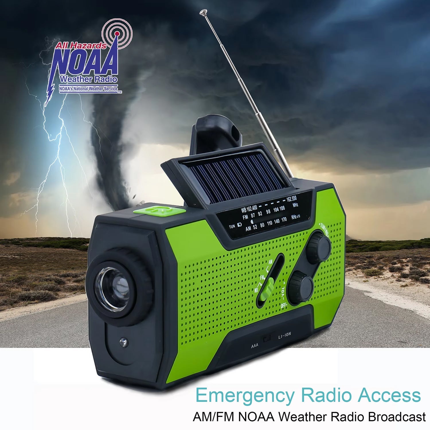 AlerSkyo NOAA Emergency Weather Radio with 5 Power Sources