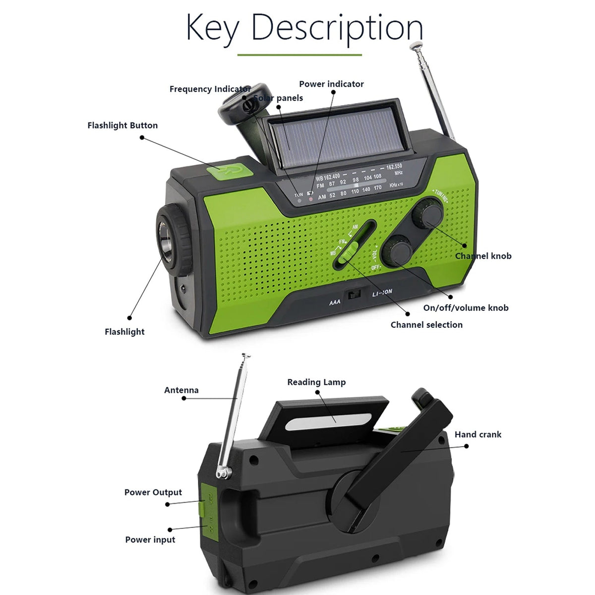 AlerSkyo NOAA Emergency Weather Radio with 5 Power Sources