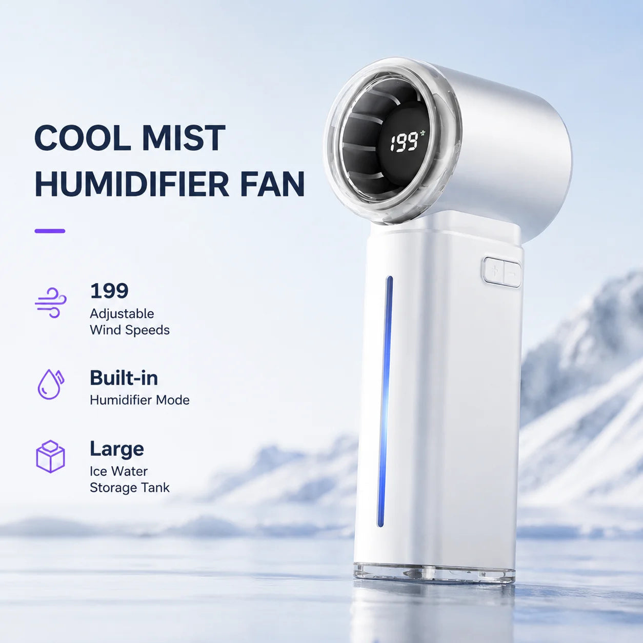 MistsyGo Portable Misting Fan with 199 Speeds and Nano Mist