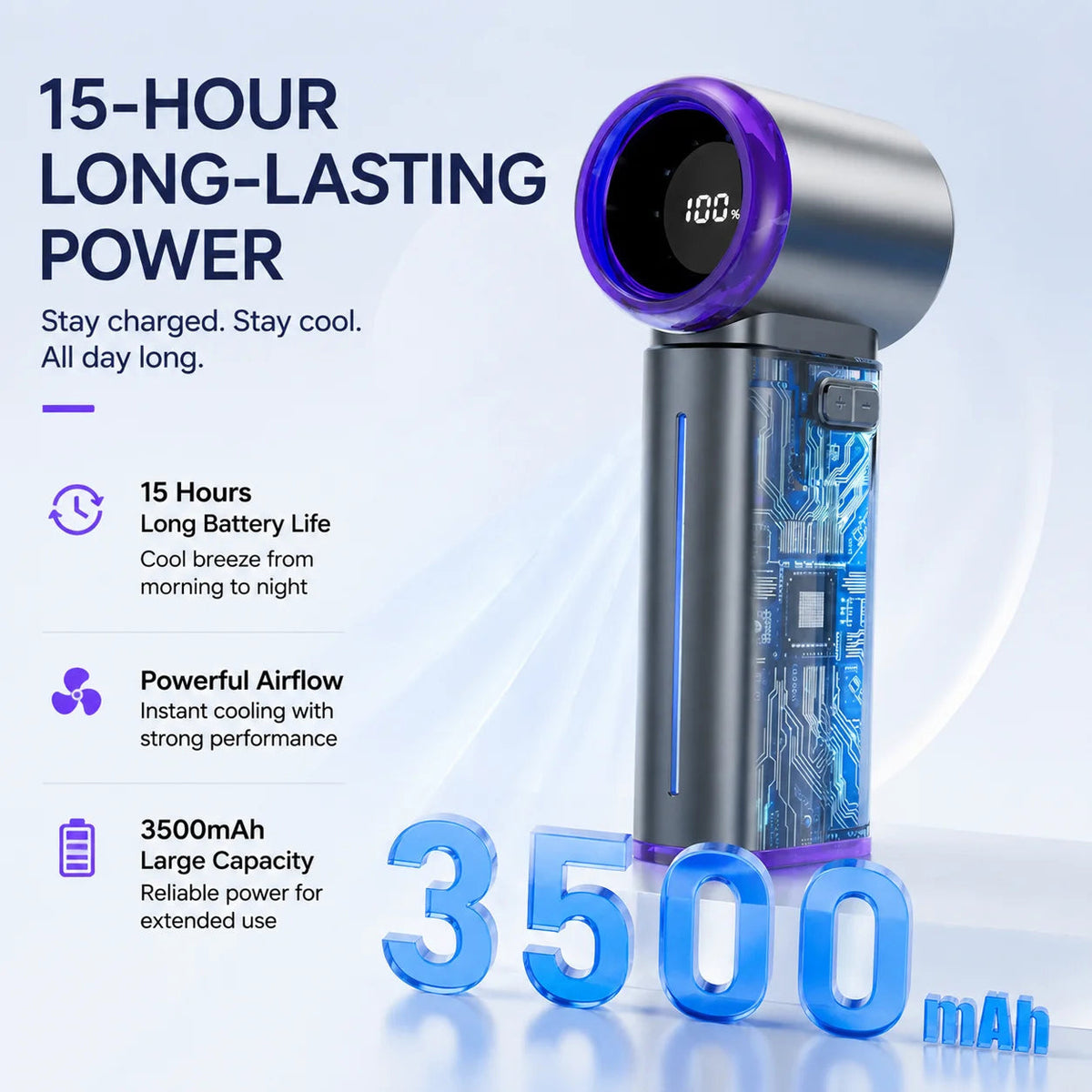 MistsyGo Portable Misting Fan with 199 Speeds and Nano Mist