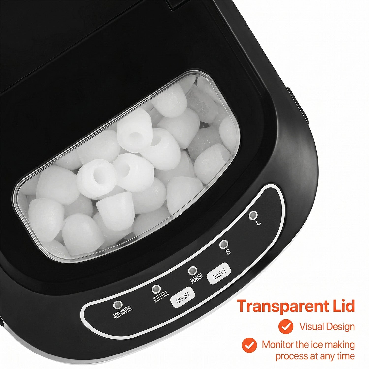 FrosTikox Countertop Ice Maker Machine 33lbs/day Output