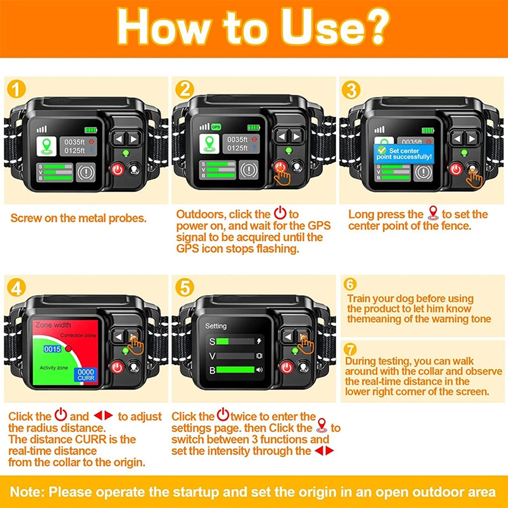 Barkadex Wireless GPS Dog Fence Collar - No Wires or Subscription
