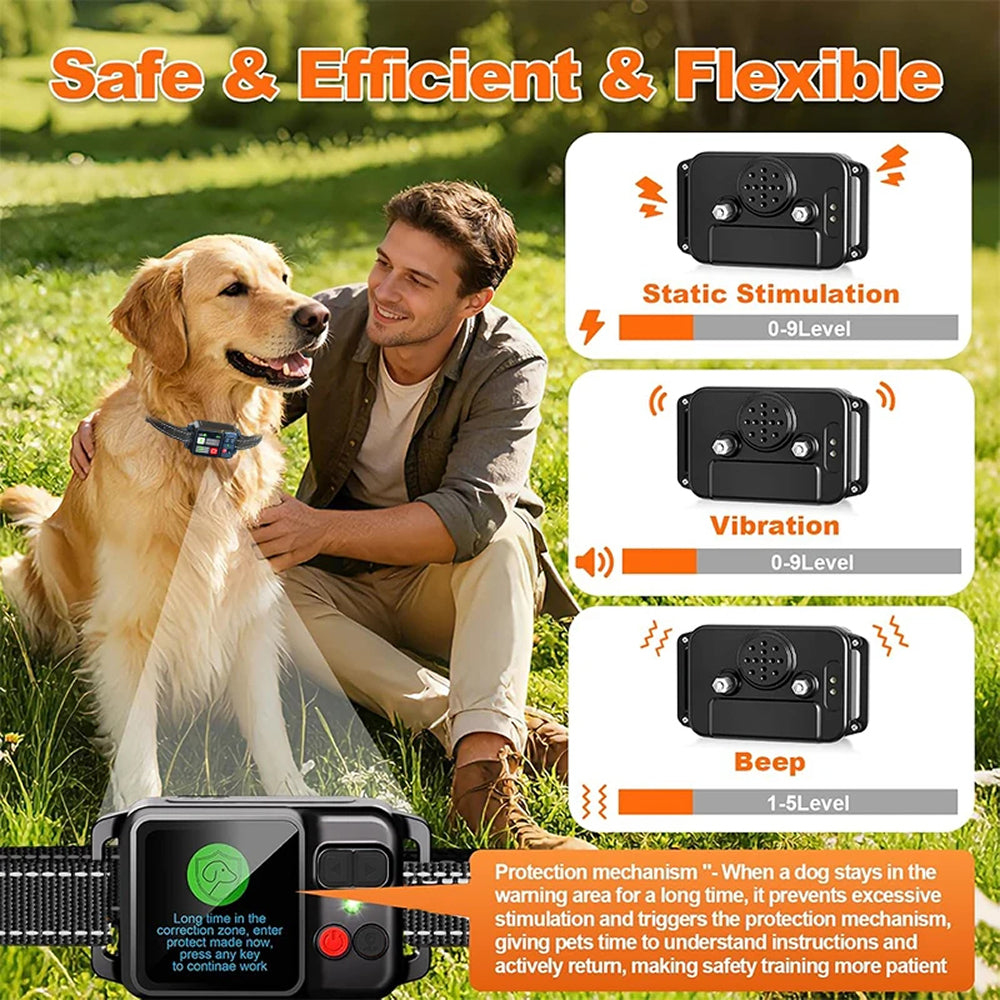 Barkadex Wireless GPS Dog Fence Collar - No Wires or Subscription