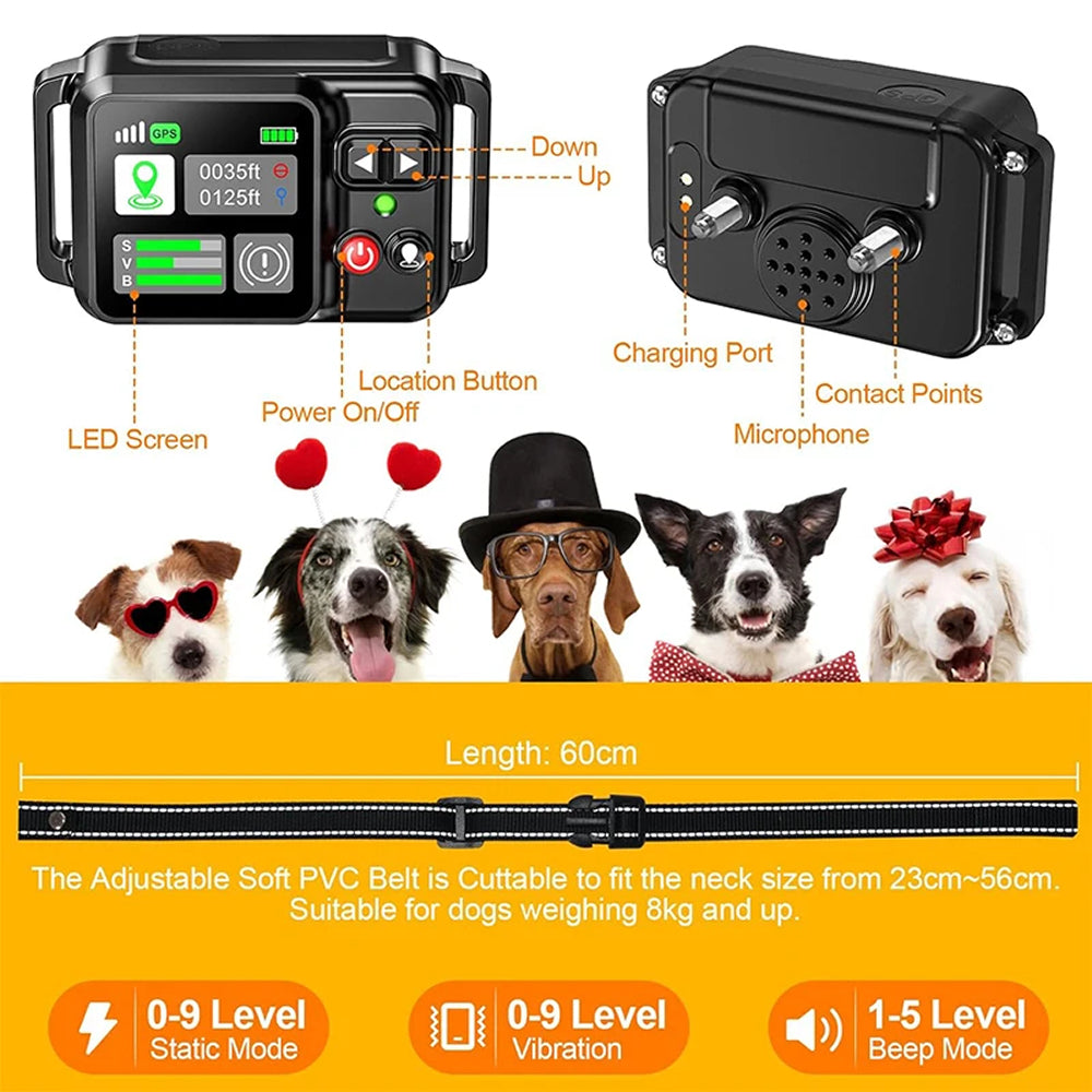 Barkadex Wireless GPS Dog Fence Collar - No Wires or Subscription