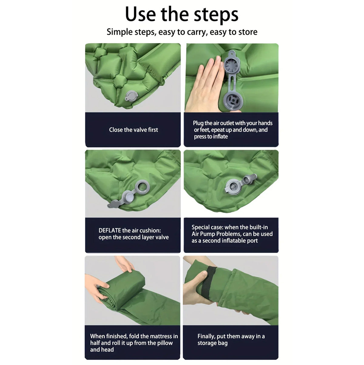 CampixBed Lightweight Camping Sleeping Pad with Foot Pump
