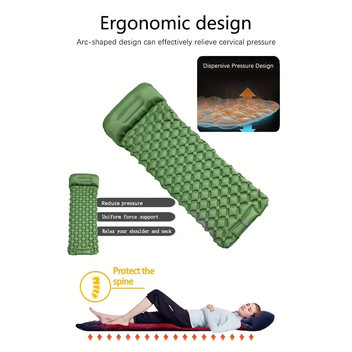 CampixBed Lightweight Camping Sleeping Pad with Foot Pump