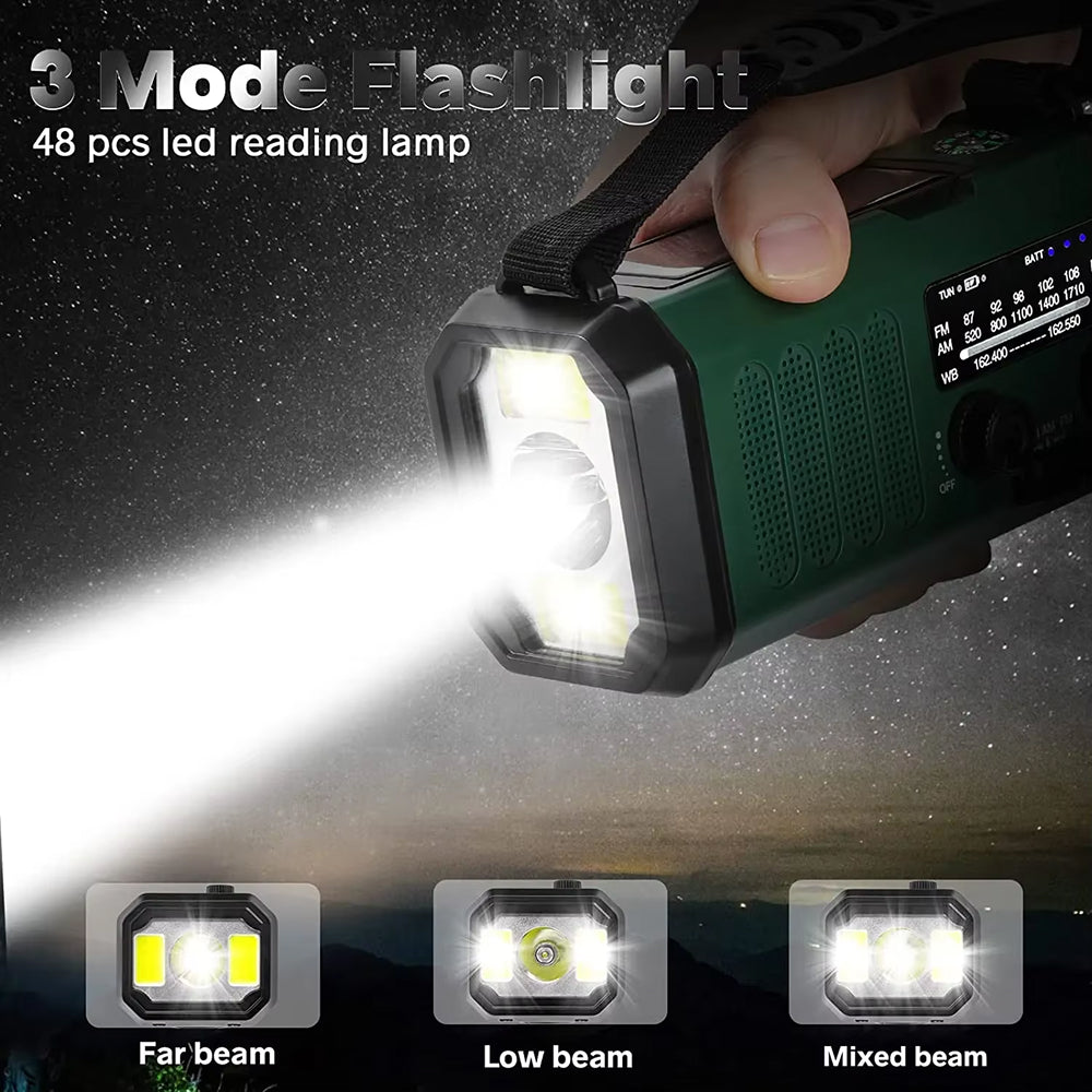 Crankoax Wind Up Radio | 10000mAh Solar Emergency Weather Radio