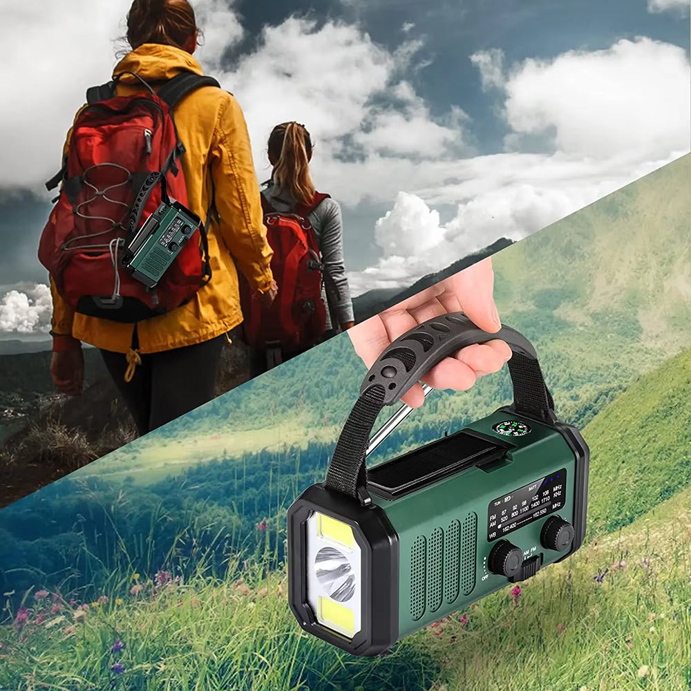 Crankoax Wind Up Radio | 10000mAh Solar Emergency Weather Radio