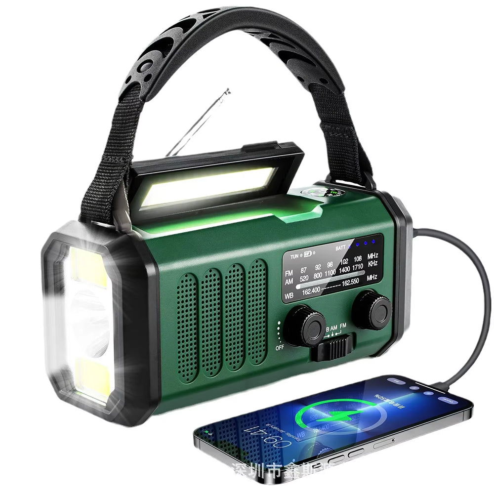 Crankoax Wind Up Radio | 10000mAh Solar Emergency Weather Radio