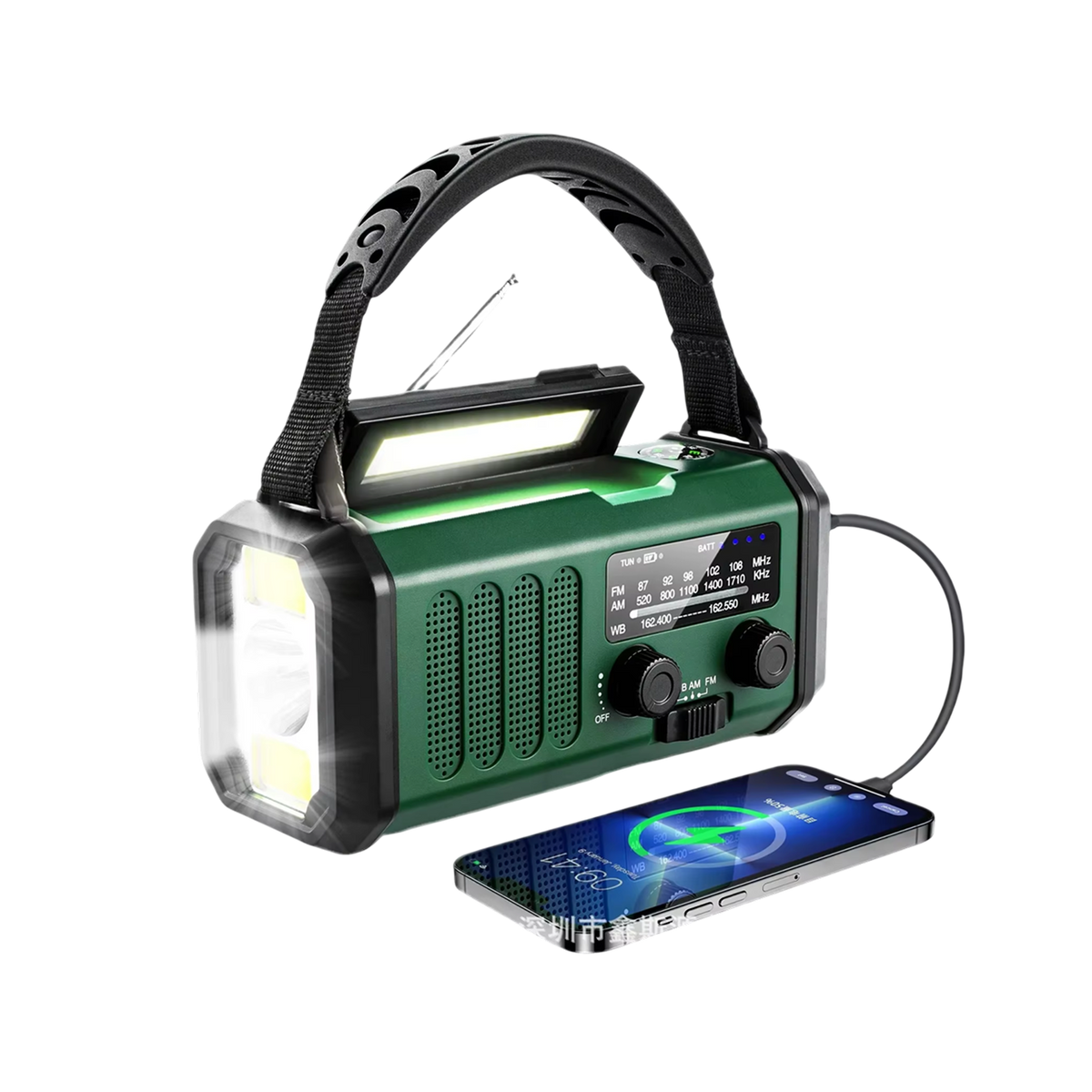 Crankoax Wind Up Radio | 10000mAh Solar Emergency Weather Radio