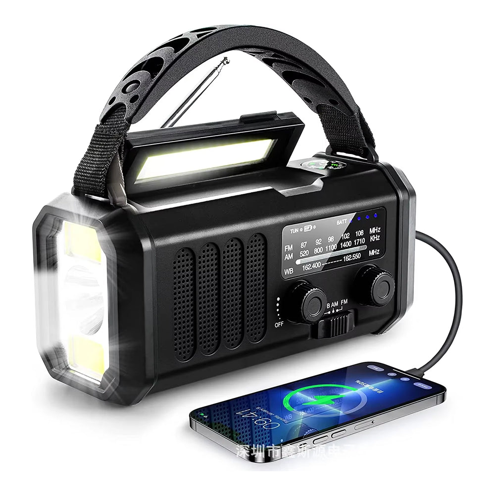 Crankoax Wind Up Radio | 10000mAh Solar Emergency Weather Radio