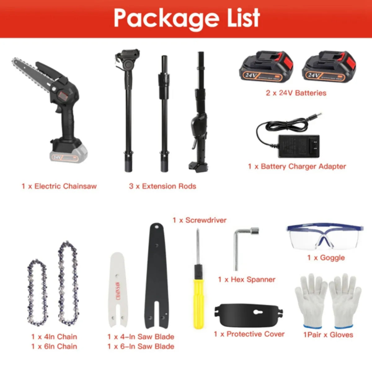 CrestiCut Cordless Pole Saw for Tree Trimming and Pruning