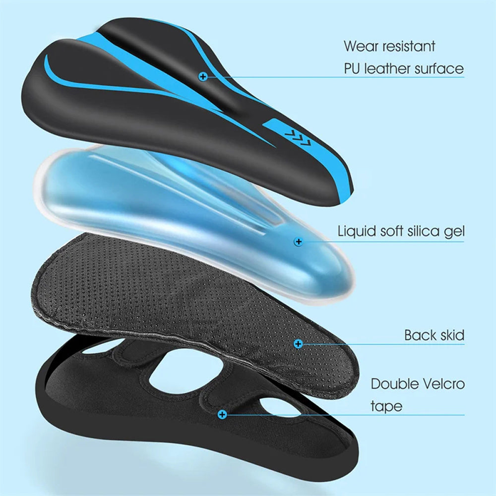 CyeClush Gel Bike Seat Cover | Ergonomic Cushioned Saddle Cover