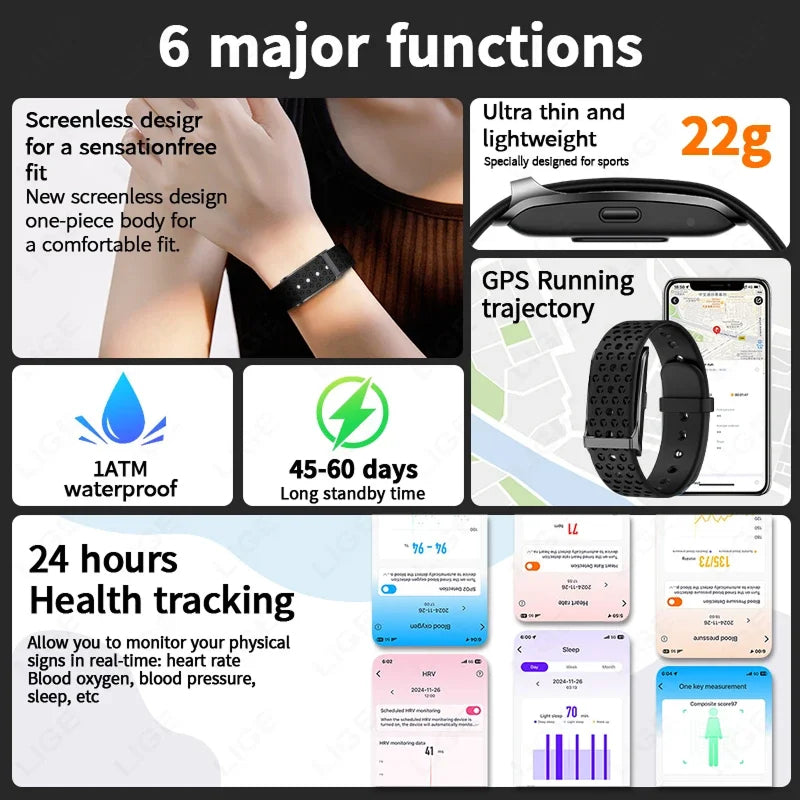 StryaVex 22g Lightweight Fitness Tracker with GPS and 30-Day Battery