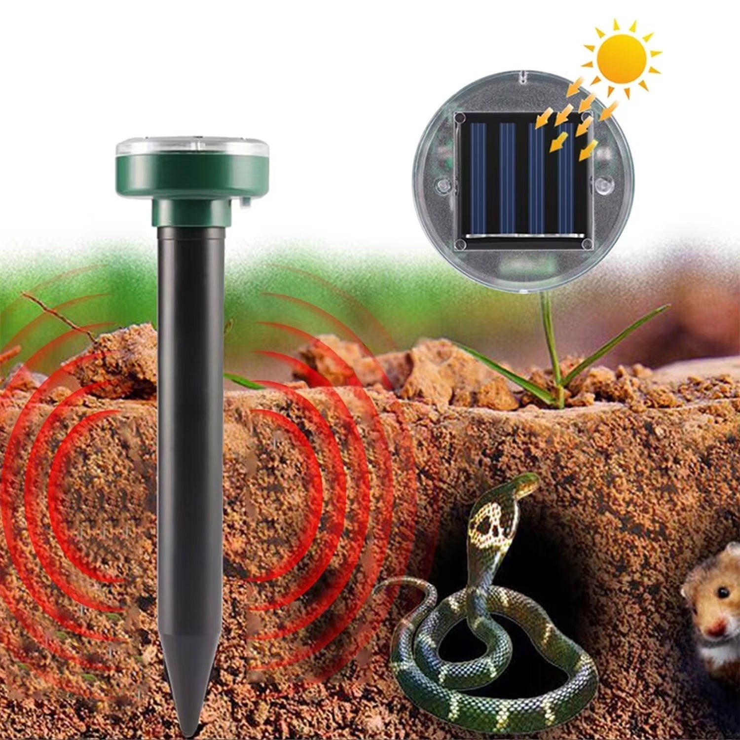 VibruVoid Solar Powered Pest & Snake Repeller for Yards