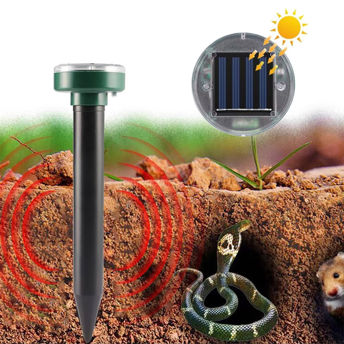 VibruVoid Solar Powered Pest & Snake Repeller for Yards