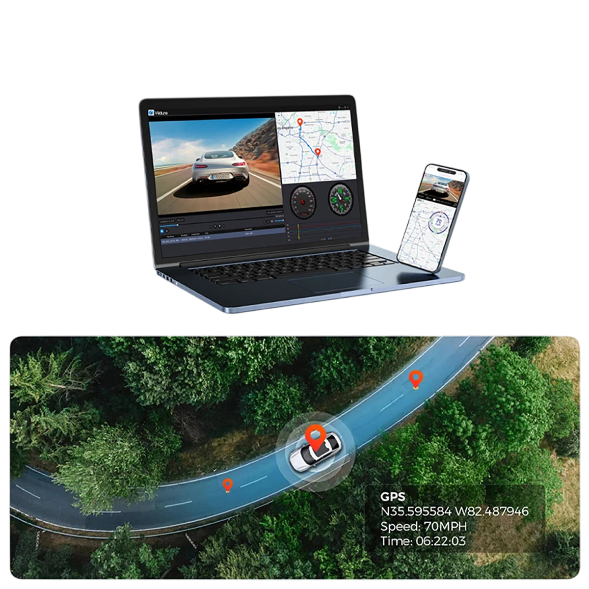 DashyLynk 4K Wireless Dual Dashcam with WiFi & GPS