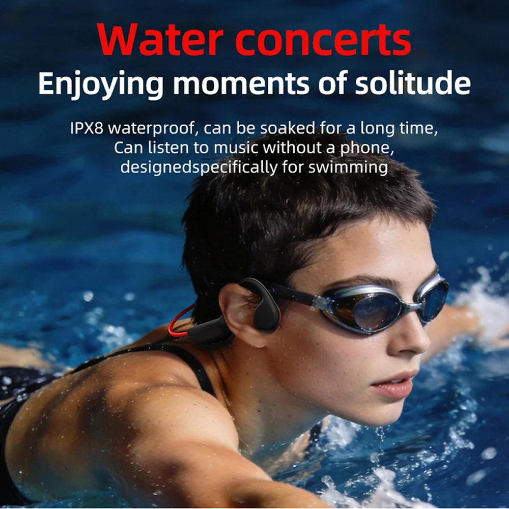 DeepWavix IPX8 Bone Conduction Swimming Headphones with 32GB MP3
