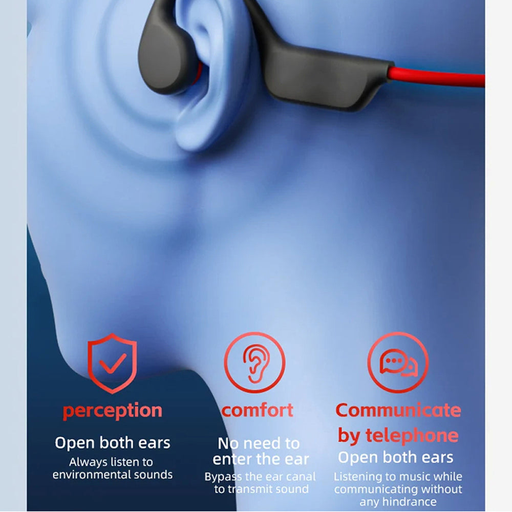 DeepWavix IPX8 Bone Conduction Swimming Headphones with 32GB MP3