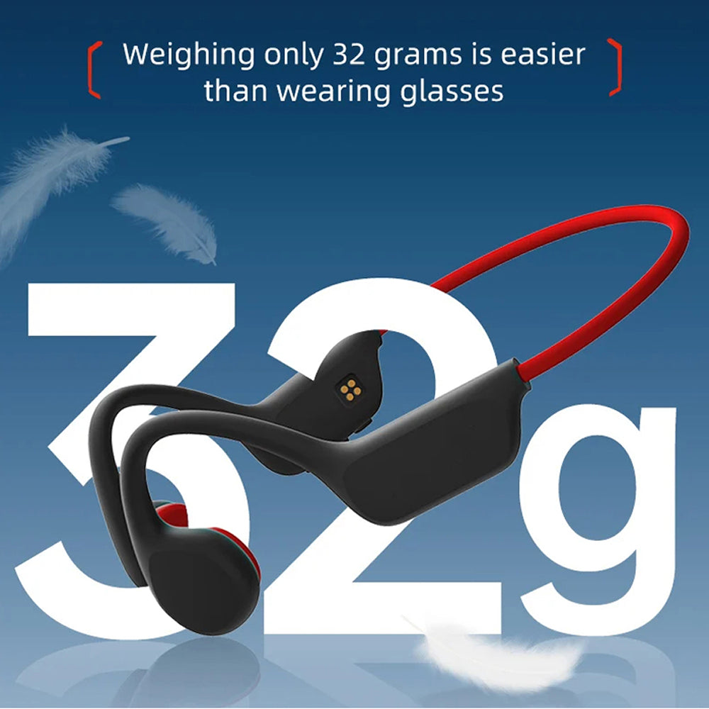 DeepWavix IPX8 Bone Conduction Swimming Headphones with 32GB MP3