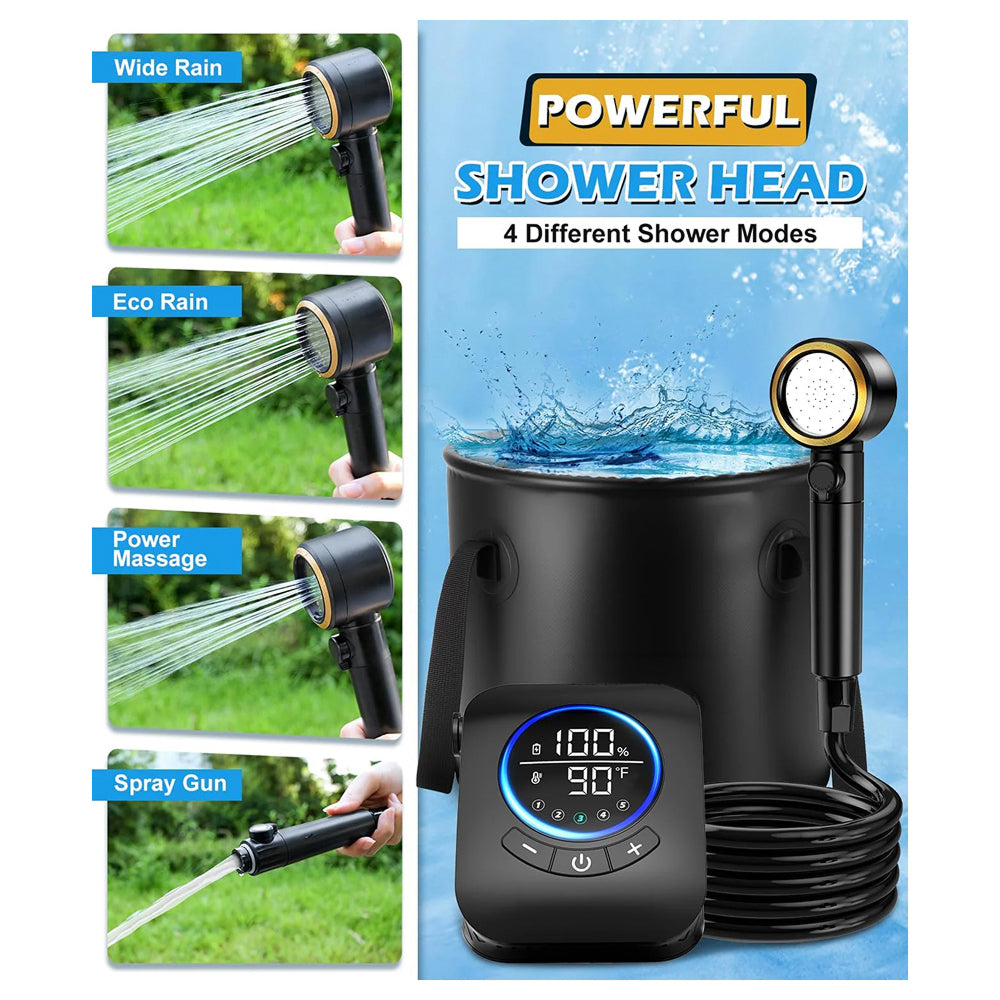 DripieNes Portable Rechargeable Camping Shower 8000mAh