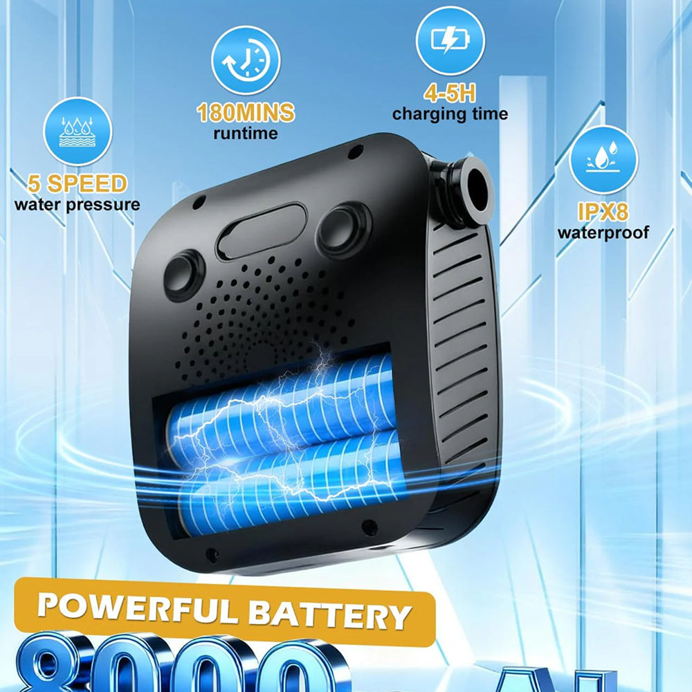 DripieNes Portable Rechargeable Camping Shower 8000mAh