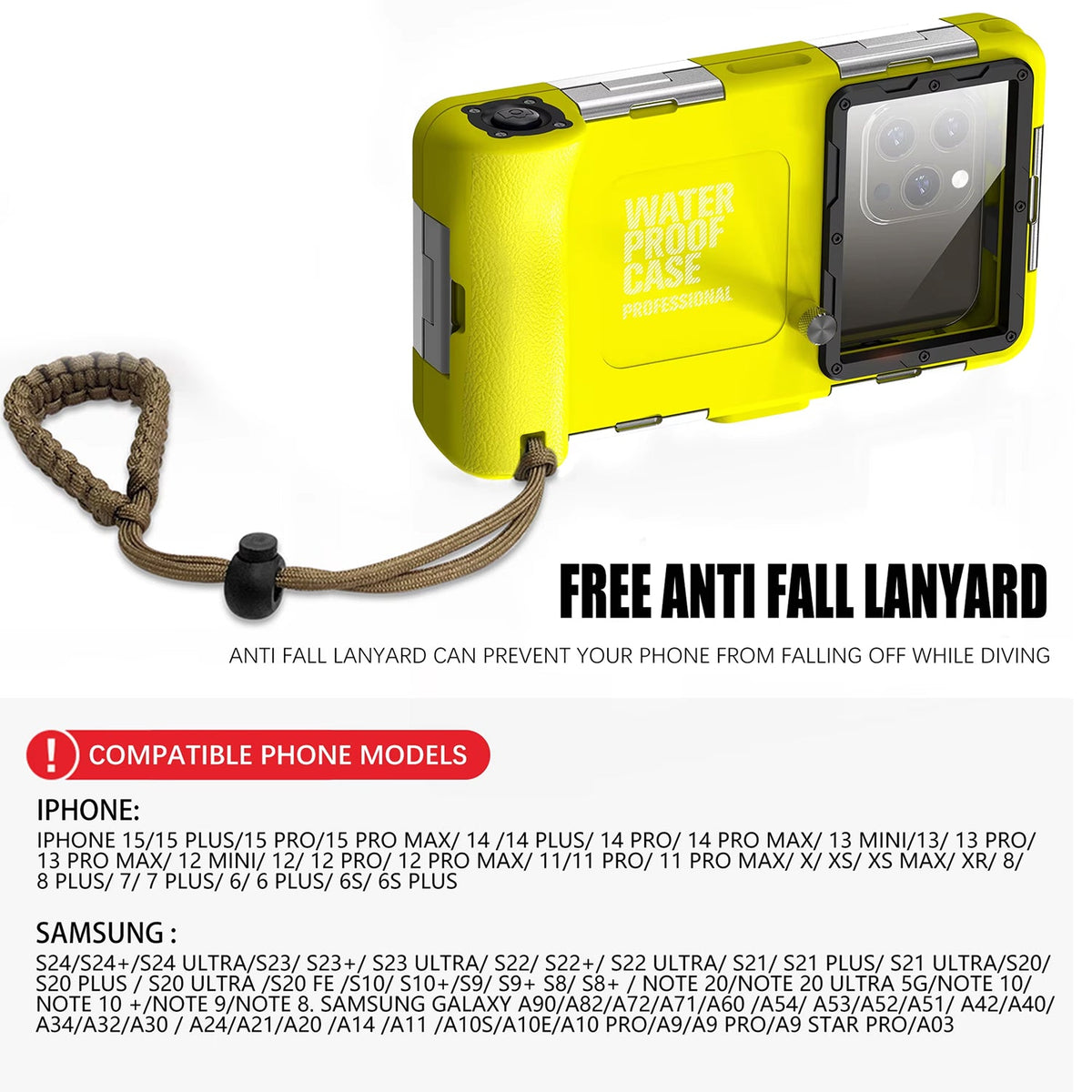 DropLokou IP68 Professional Underwater Phone Case for Diving