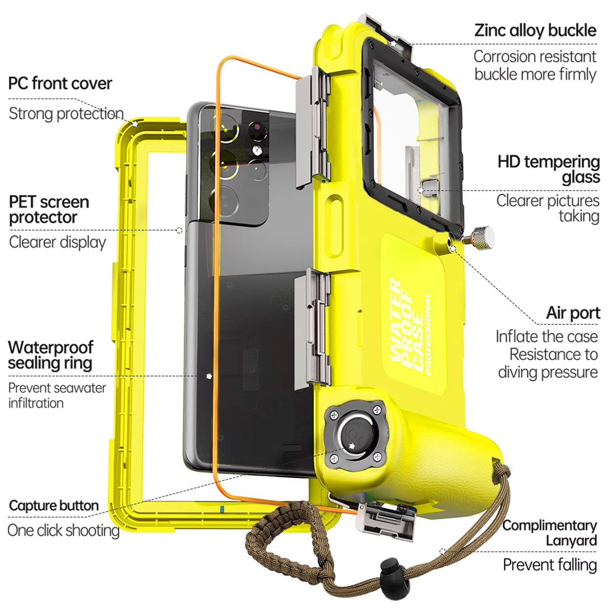 DropLokou IP68 Professional Underwater Phone Case for Diving