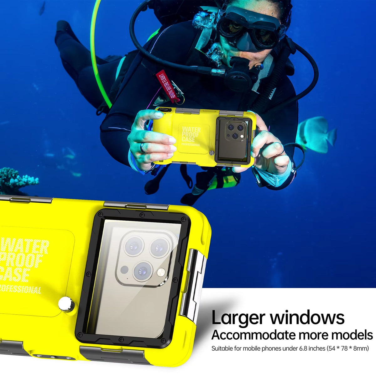 DropLokou IP68 Professional Underwater Phone Case for Diving