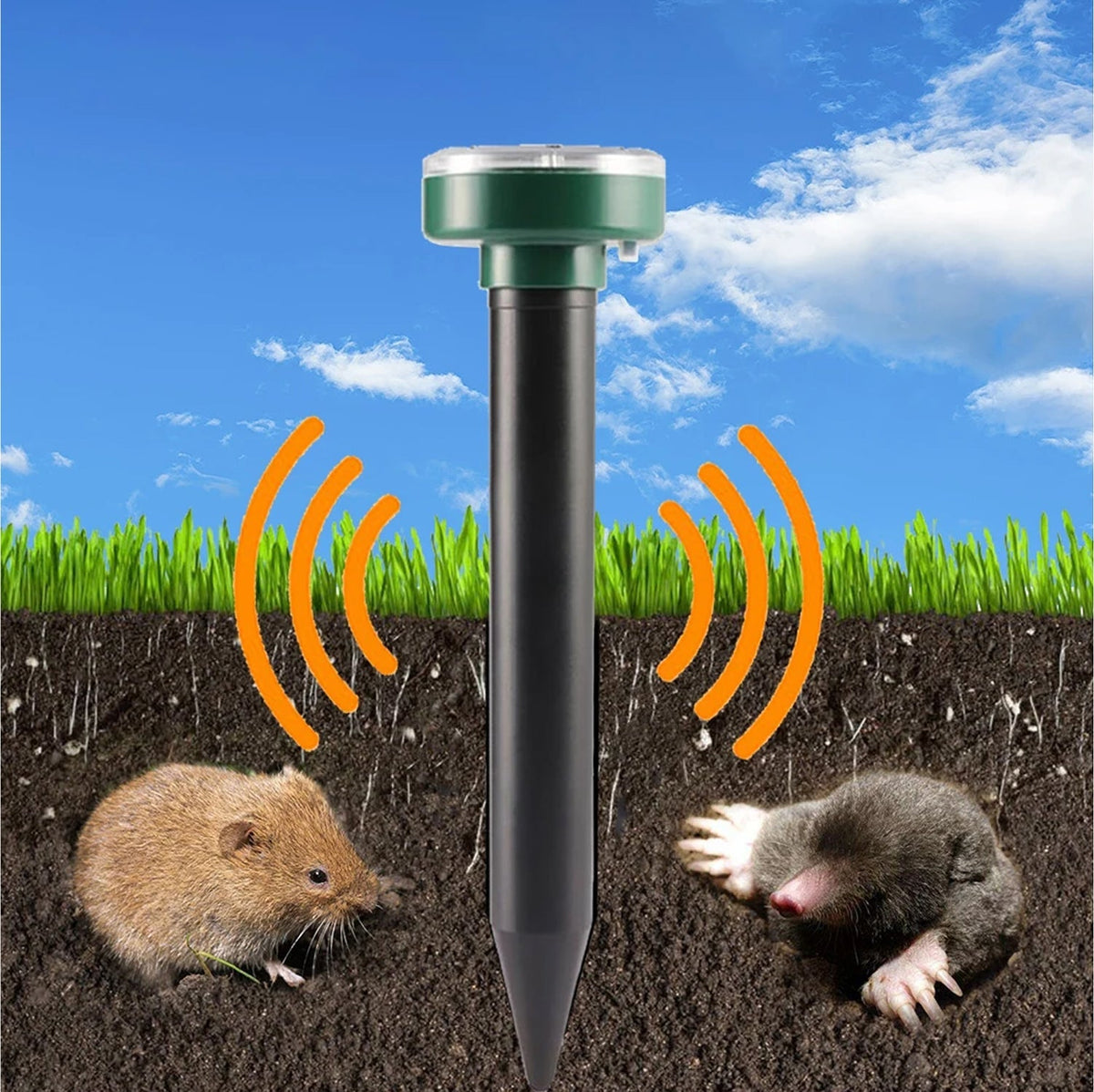 VibruVoid Solar Powered Pest & Snake Repeller for Yards