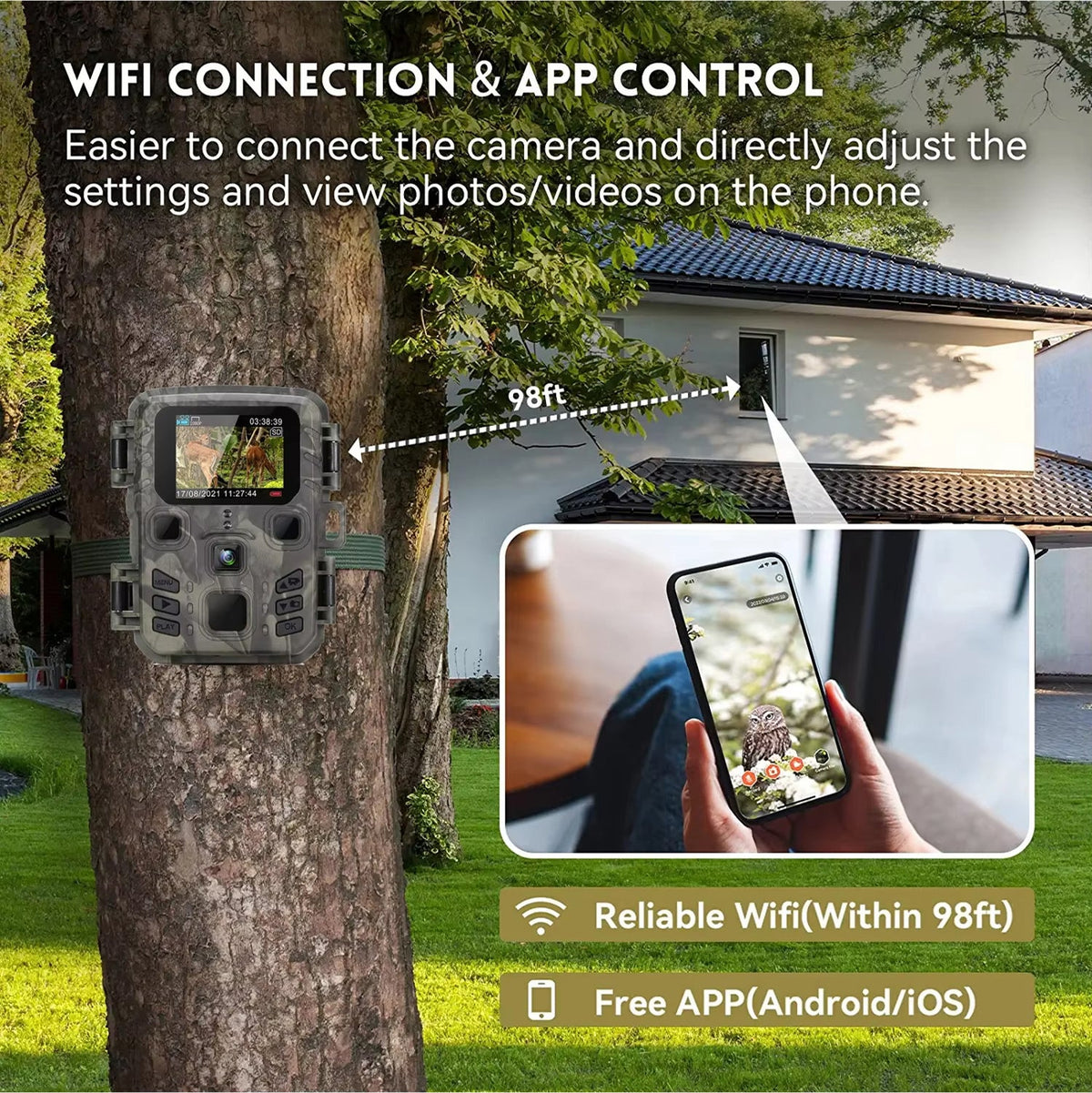FaunPeak 20MP WiFi Wildlife Trail Camera for Nature Observation