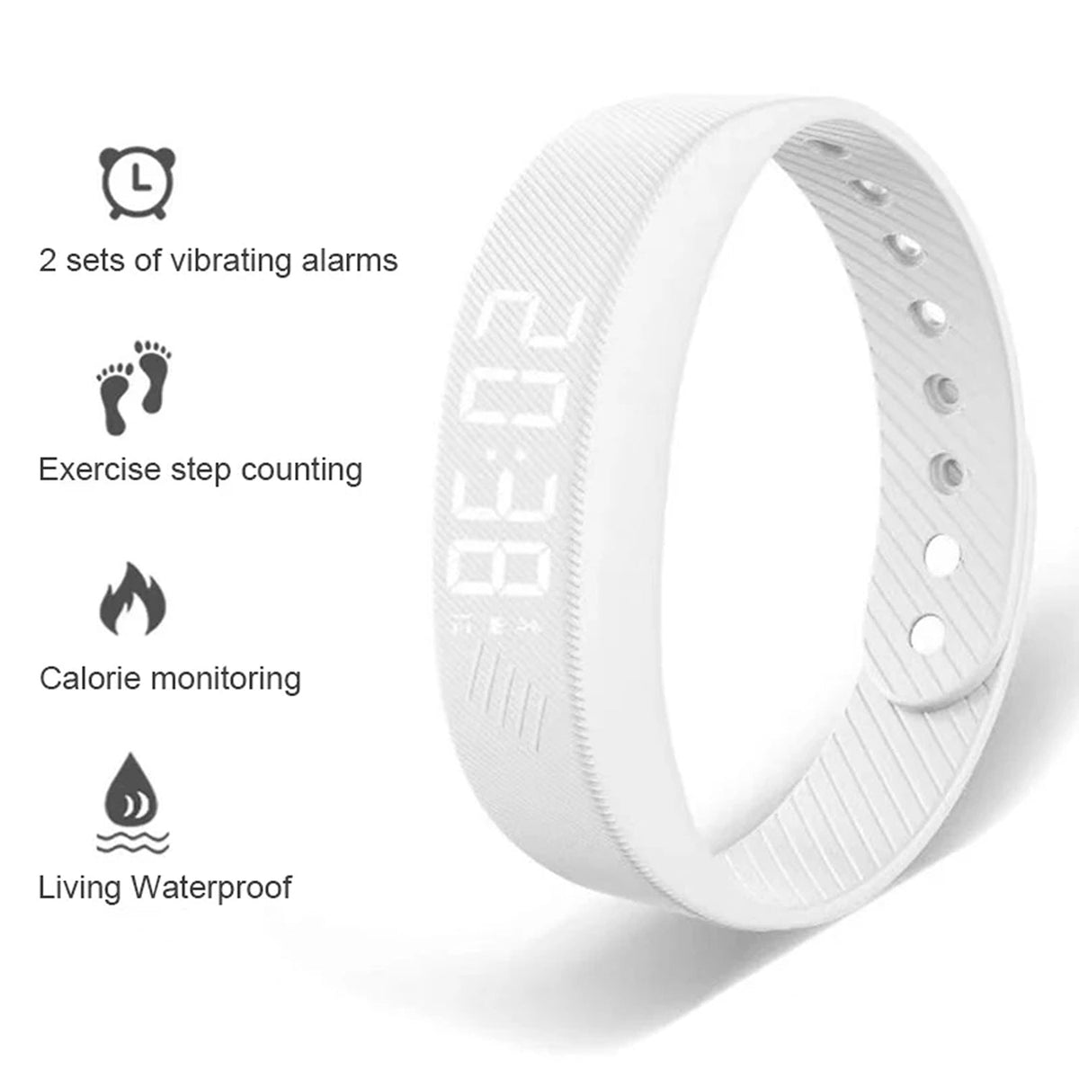 FlickoWake Vibration Alarm Wristband with 3D Pedometer