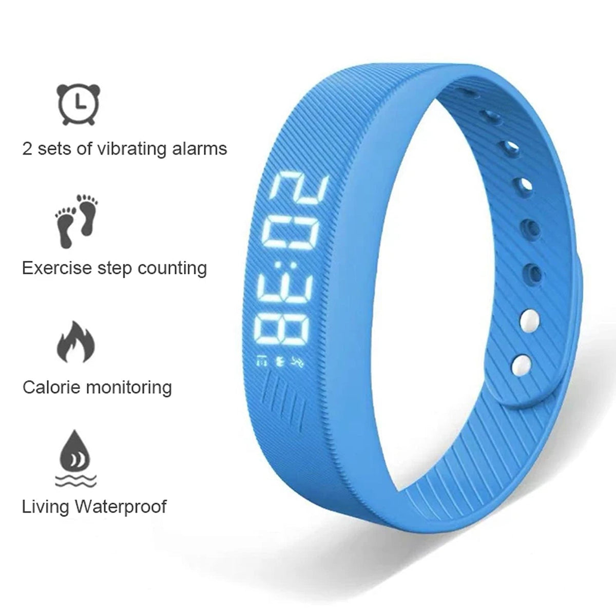FlickoWake Vibration Alarm Wristband with 3D Pedometer