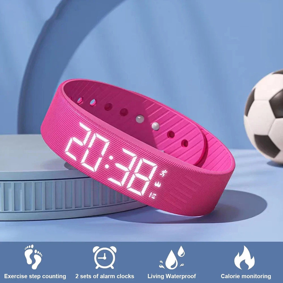 FlickoWake Vibration Alarm Wristband with 3D Pedometer