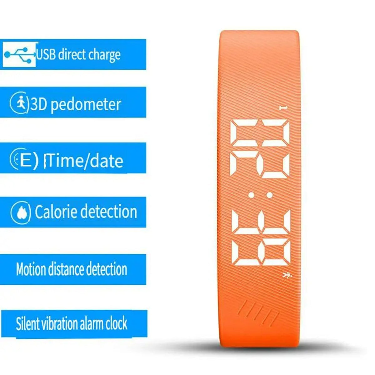 FlickoWake Vibration Alarm Wristband with 3D Pedometer